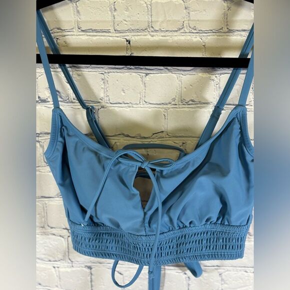 NWT Blue Xhilaration Vacation Beach Coastal Classic Minimalist Bikini Swimsuit L - Picture 4 of 16